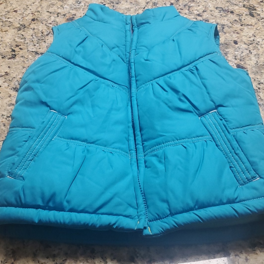 Blue and green girls weathercast vest